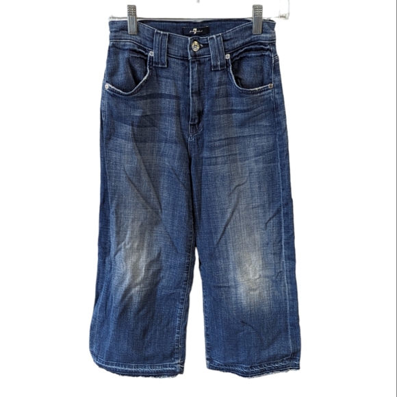 7 For All Mankind Denim - 7 For All Mankind Wide Leg Cropped Jeans 25